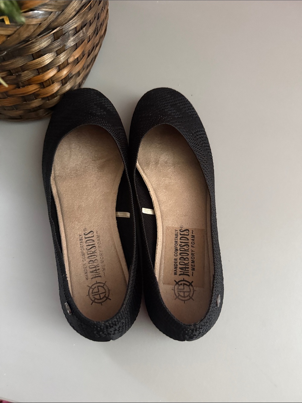Harbor Sides Black Women's Ballet Flats with Memory Foam